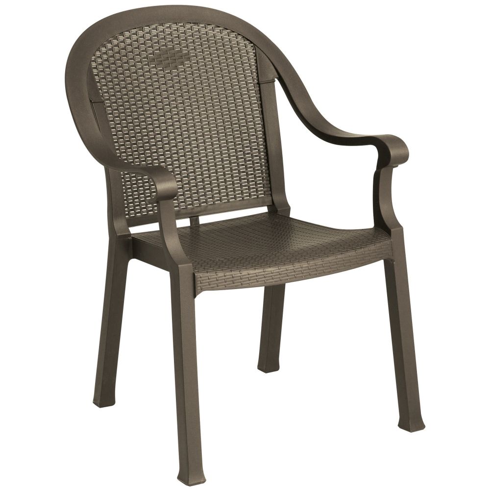 Grosfillex Sumatra Bronze Mist Classic Stacking Armchair 4 per case.