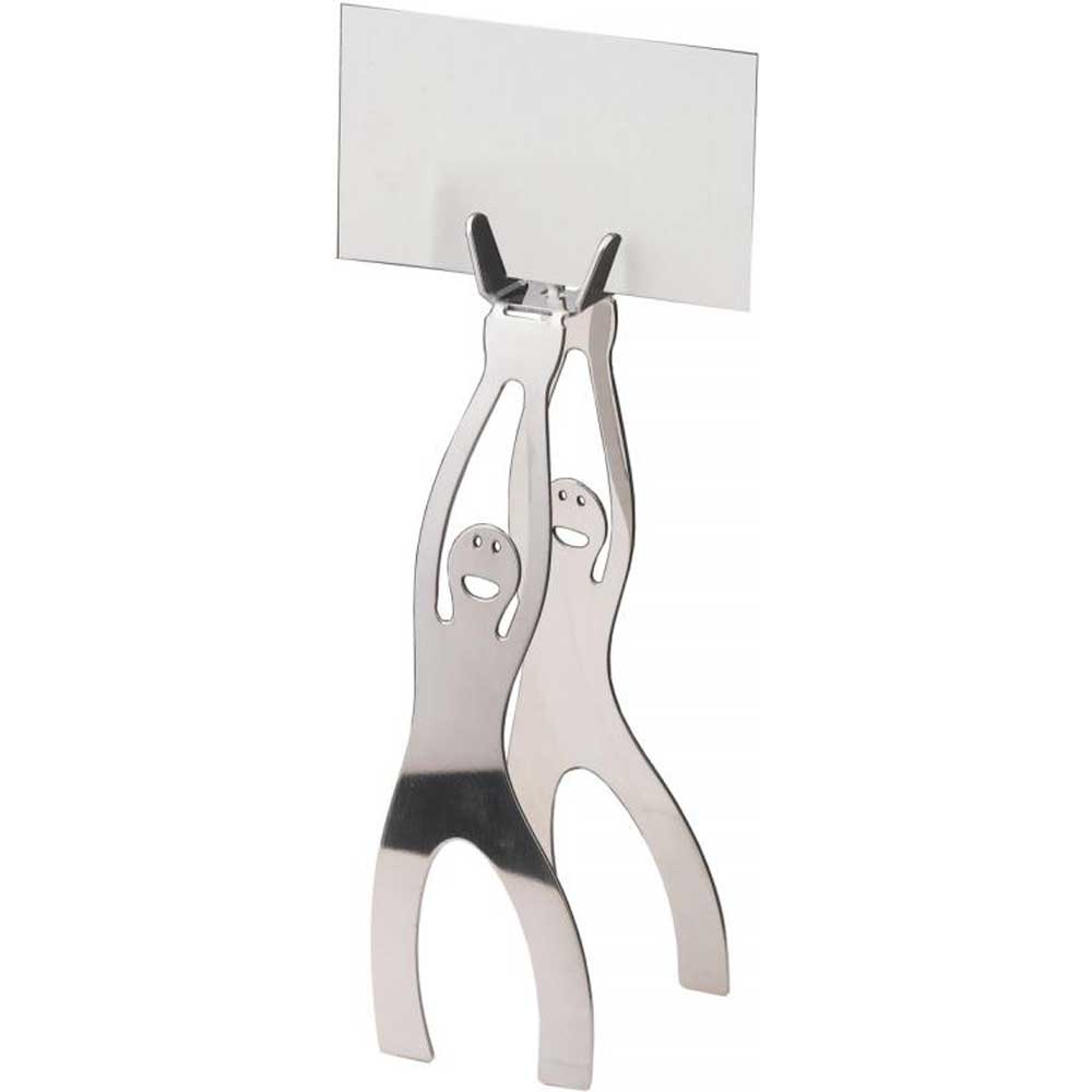 Smart Menu Man Stainless Steel Food Tag Card Holder Stand, 7 inch