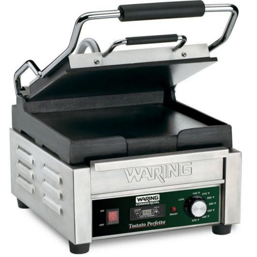 Waring Commercial Tostato Perfetto Compact Flat Panini Toasting Grill With Timer, 120 Volts