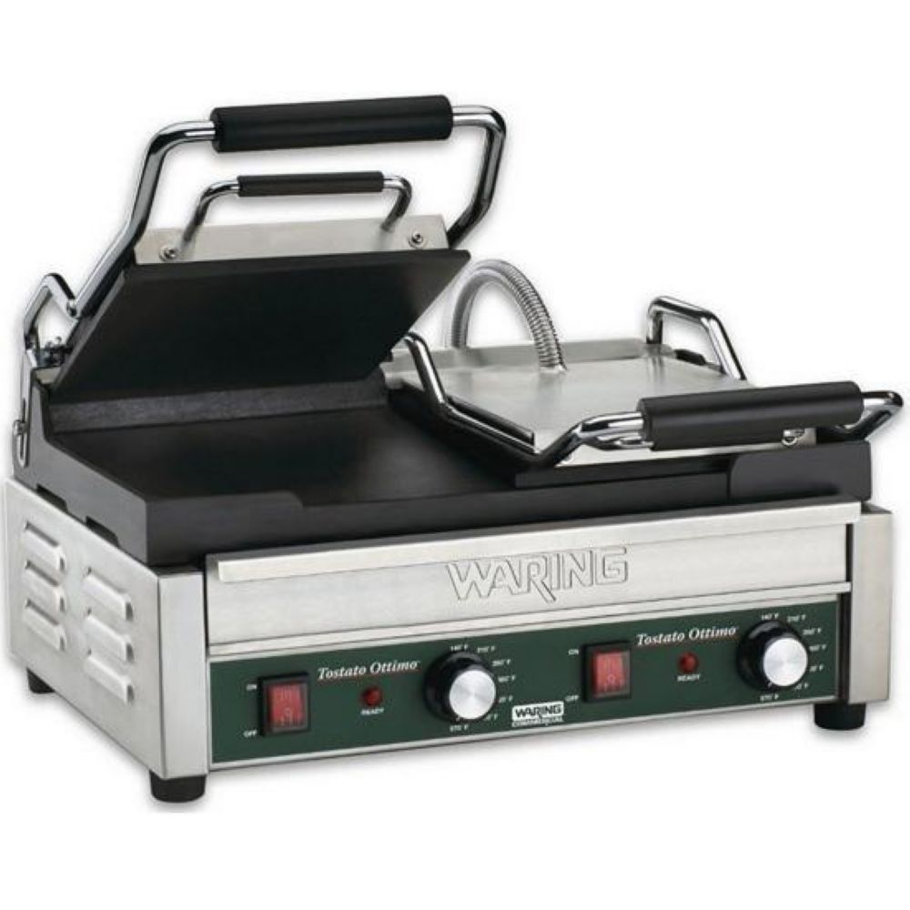 Waring Commercial Tostato Ottimo Dual Toasting Panini Grill With Timer, 240 Volts