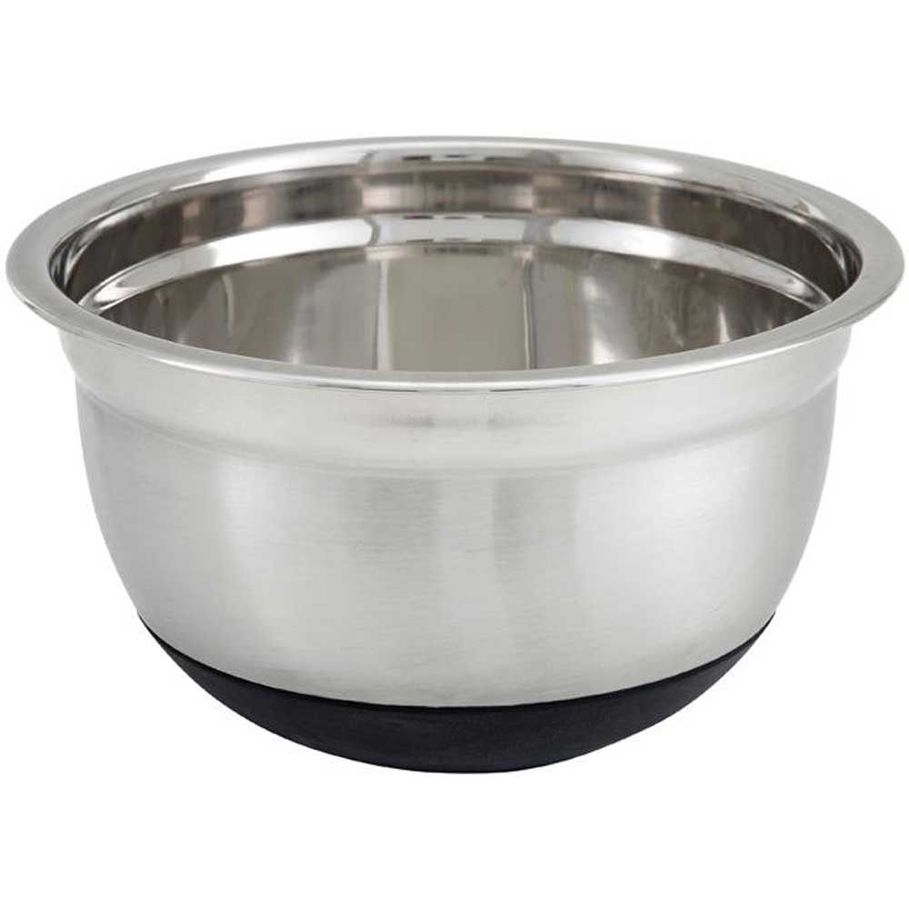 Winco Silicone Base Stainless Steel Mixing Bowl, 3 Quart Capacity -- 12 Per Case