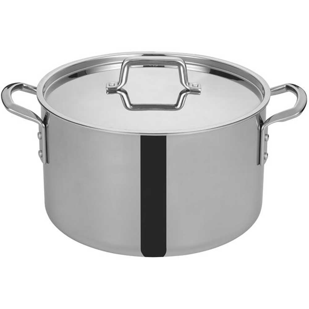 Winco Tri Gen Triply Stainless Steel Stock Pot with Cover, 16 Quart ...