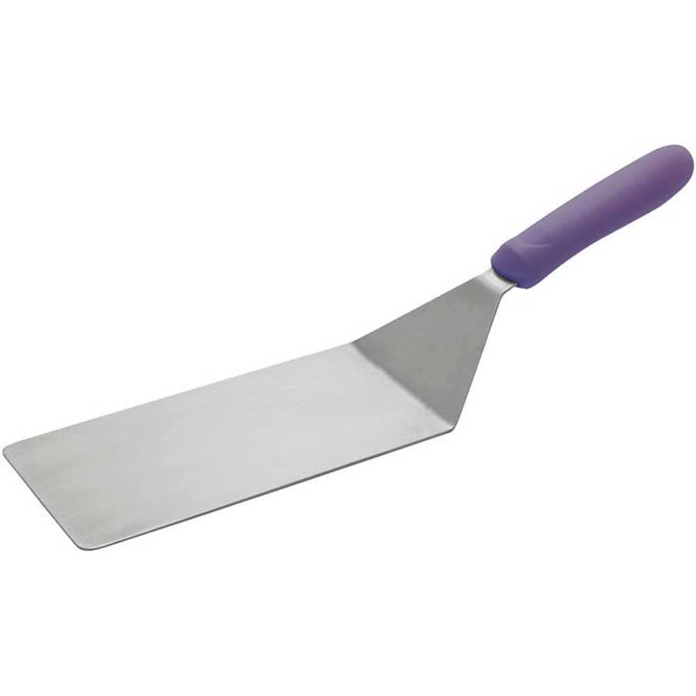 Winco Stainless Steel Allergen-free Offset Turner With Purple Polypropylene Handle, 8 X 4 Inch Blade -- 12 Per Case