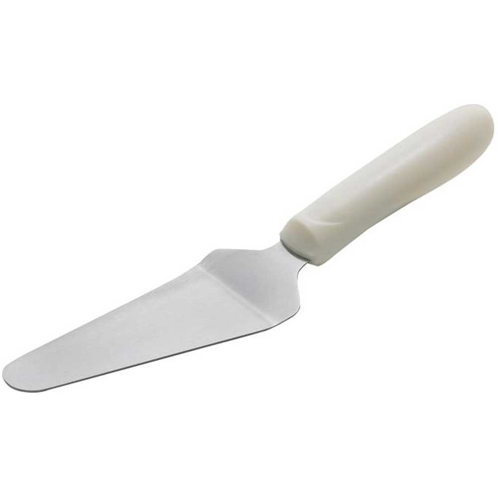 Winco Stainless Steel Offset Pie Server With White Polypropylene Handle, 4 5/8 X 2 3/8 Inch Blade -- 12 Per Case