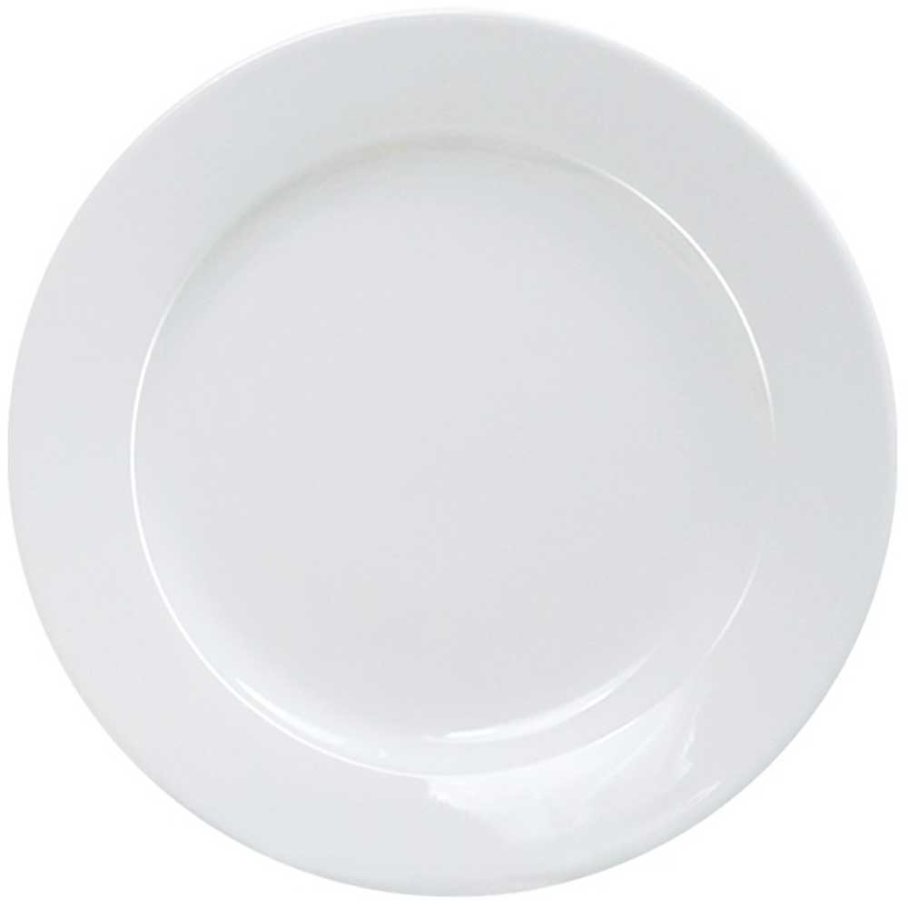Yanco Abco Porcelain Round Rolled Edge Wide Rim Super White Plate, 6 1/4 Inch Diameter -- 36 Per Case