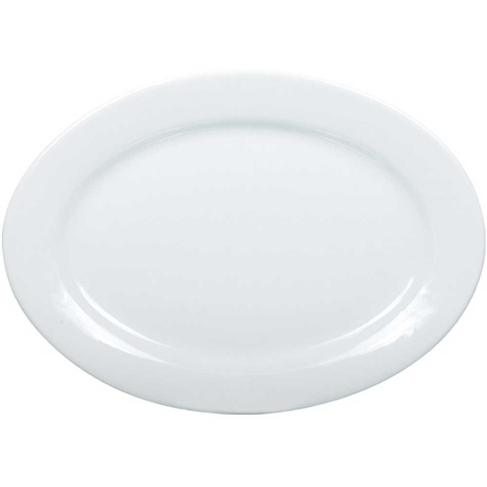 Yanco Abco Porcelain Oval Rolled Edge Super White Platter, 22 Inch Length -- 4 Per Case