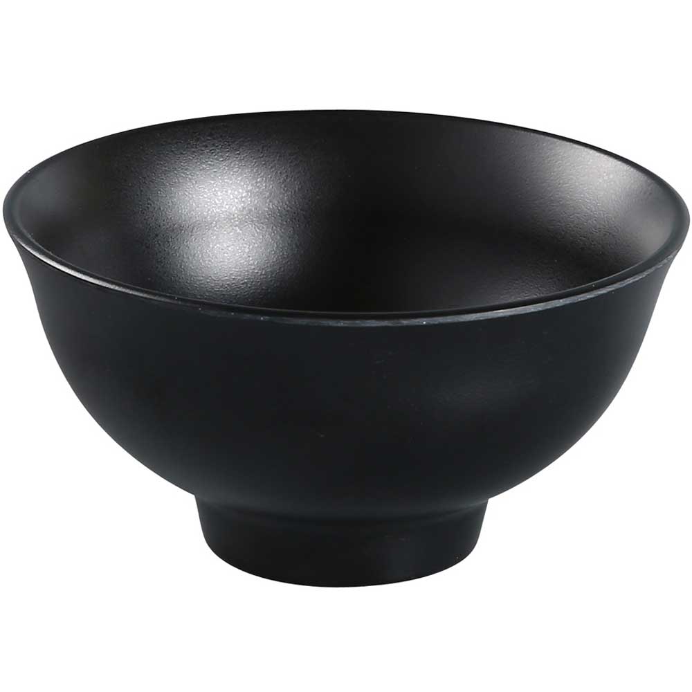 Yanco Asian Style Melamine Round Black Pearl Rice Bowl, 7 Ounce -- 48 Per Case