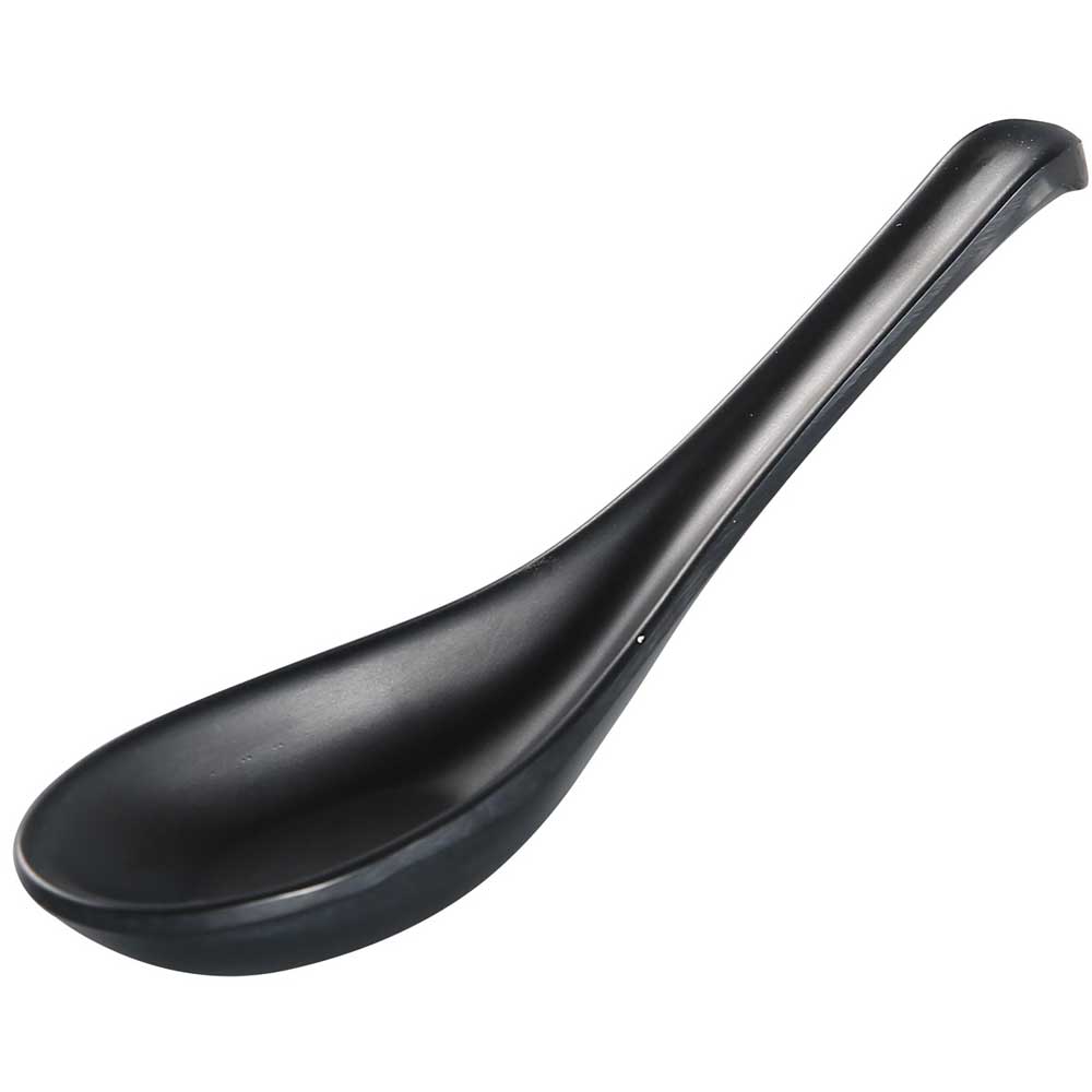 Yanco Asian Style Melamine Black Pearl Spoon, 5 1/2 Inch -- 72 Per Case