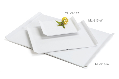 GET Enterprises inc San Michele Melamine White Rectangular Platter, 18 x 13 inch -- 3 per case