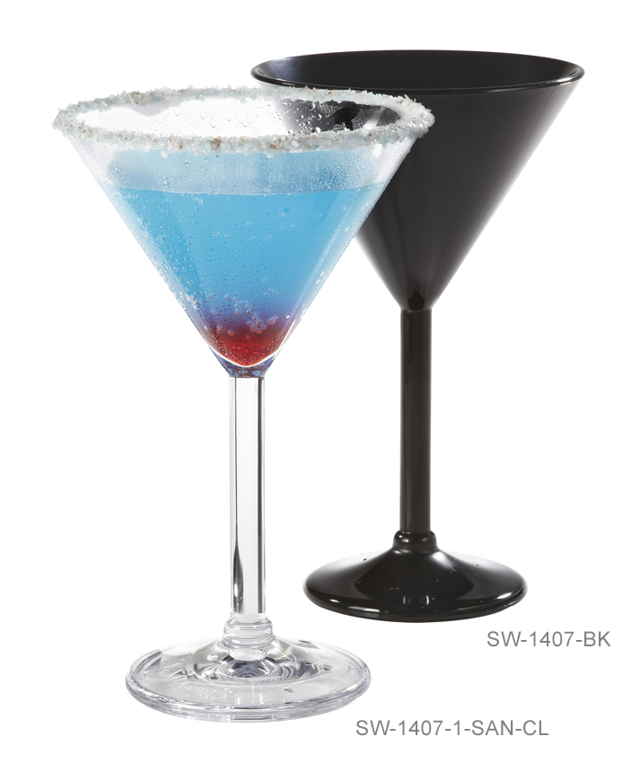 Get Enterprises Inc Styrene Acrylonitrile Stemware Martini Glass, 10 Ounce -- 24 Per Case