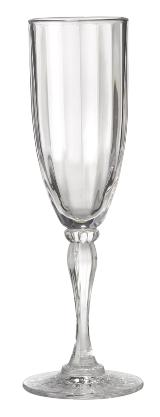 Get Enterprises Inc Styrene Acrylonitrile Stemware Clear Fluted Champagne Glass, 6 Ounce -- 24 Per Case