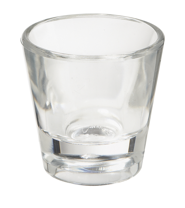 Get Enterprises Inc Styrene Acrylonitrile Clear Shot Glass, 2 Inch Tall -- 24 Per Case