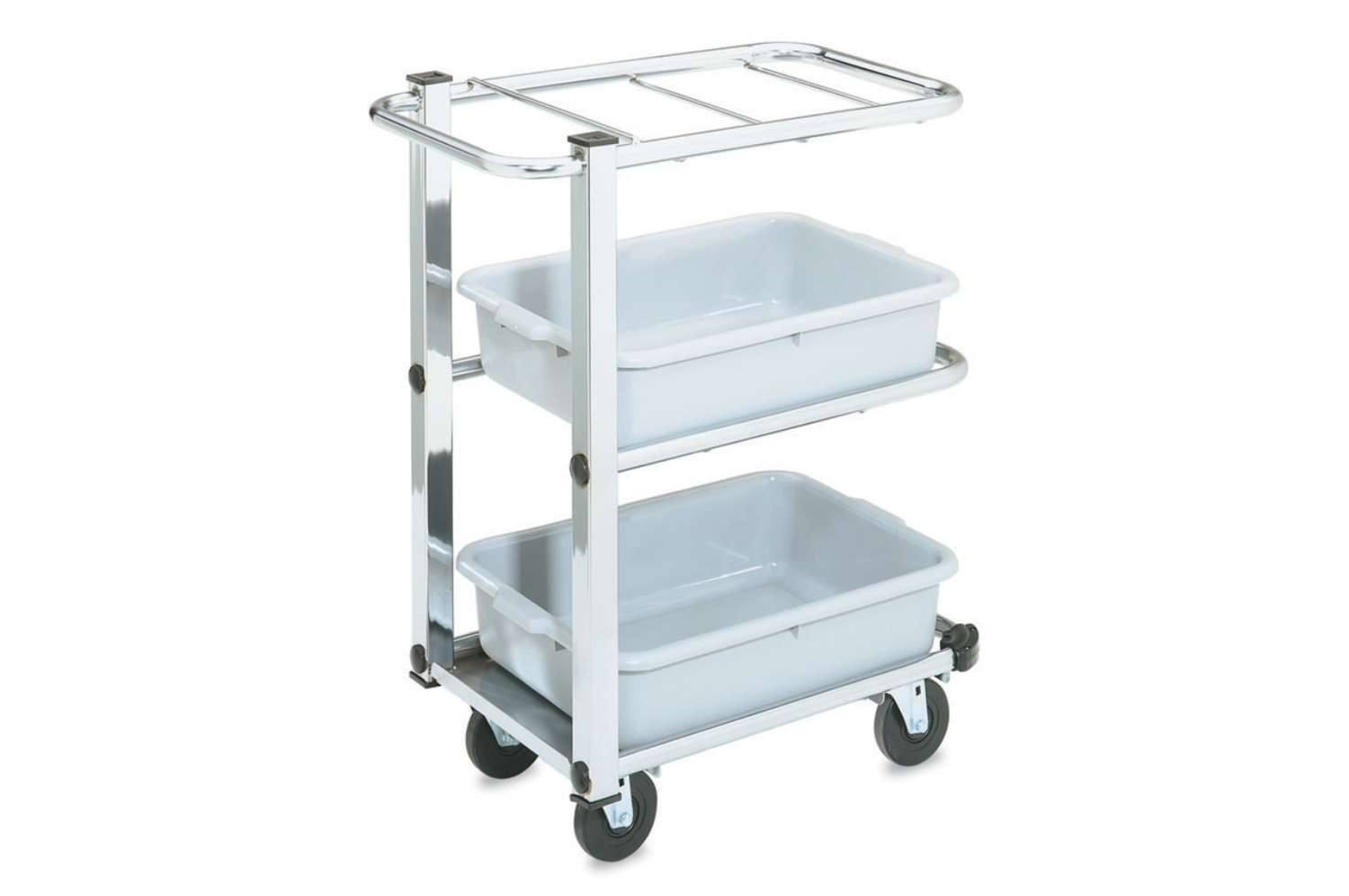 Vollrath Chrome Three Shelf Cantilever Bussing Cart, 300 Pound Capacity