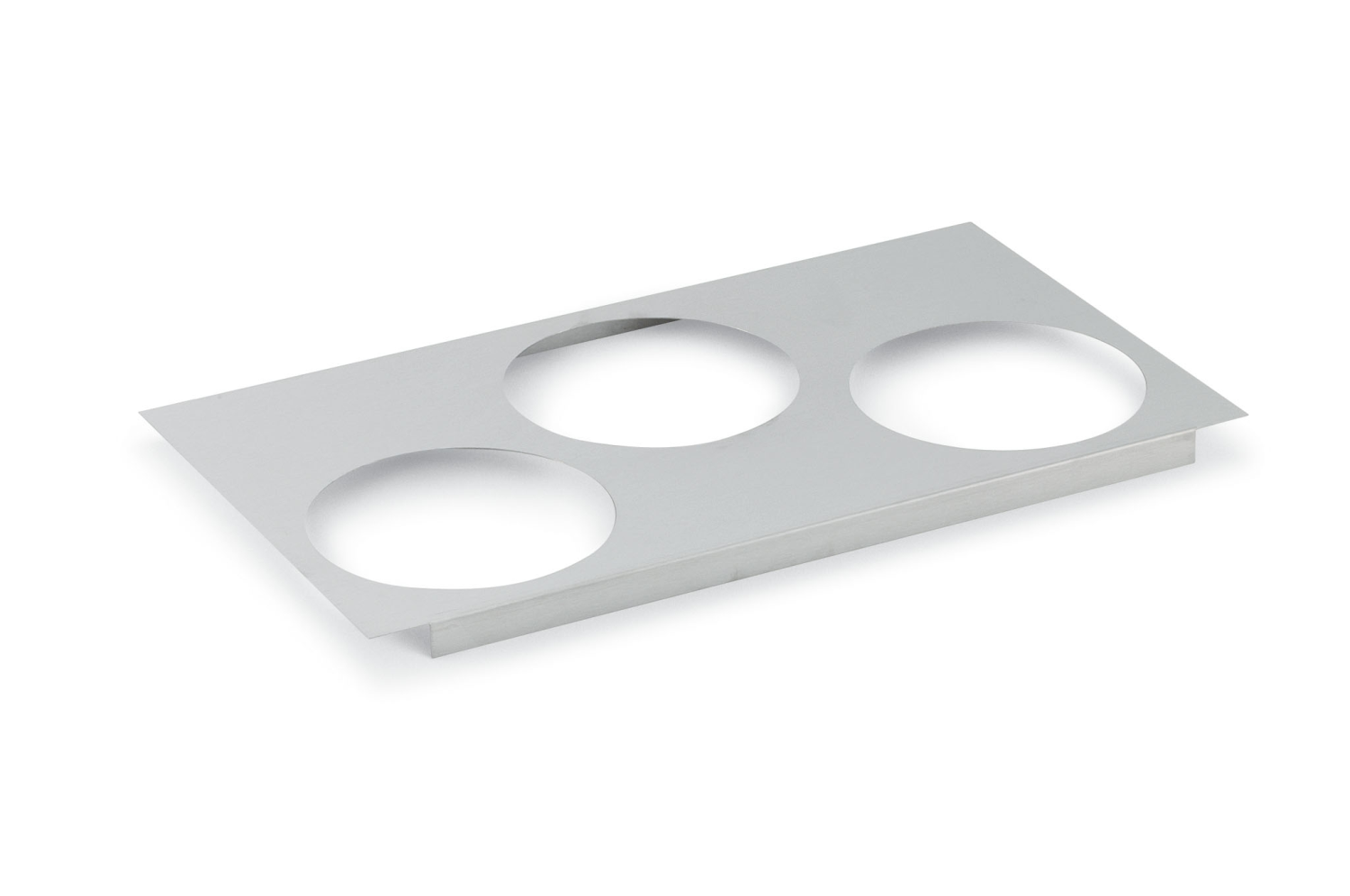Vollrath Stainless Steel Adaptor Plate With Three 6 1/2-inch Round Cutouts For Thermoset Steam Table Well