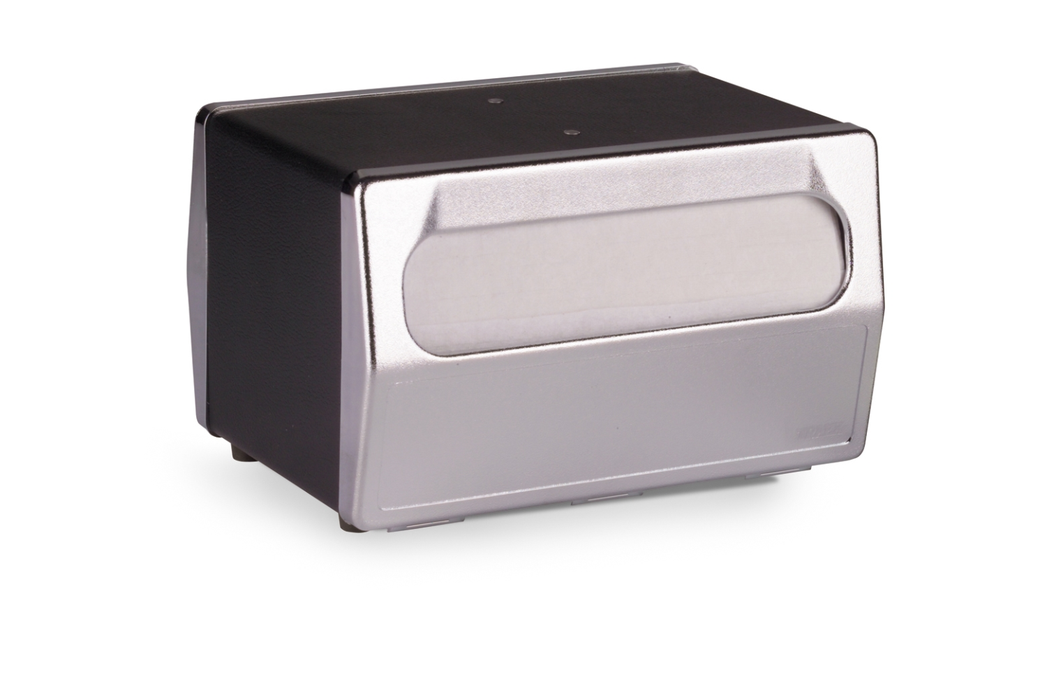 Traex Black Chrome Plated Plastic Face Two Sided Tabletop Napkin Dispenser, 5 X 8 X 6 Inch