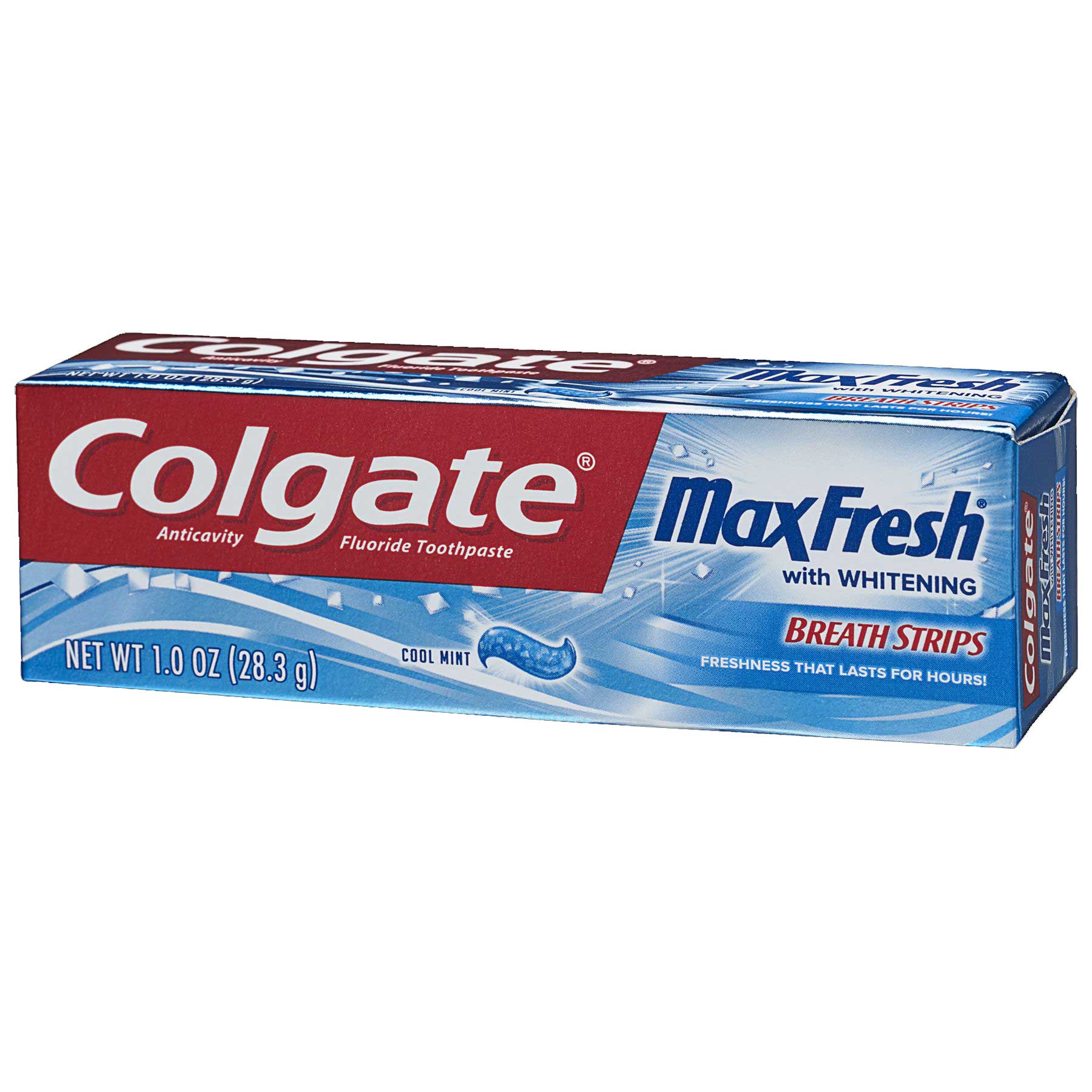 Colgate Max Fresh Cool Mint Whitening Toothpaste With Mini Breath Strips, 1 Ounce -- 24 Per Case