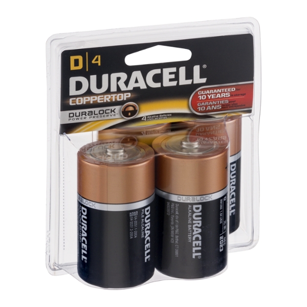 Duracell Coppertop Deep Alkaline Battery, 4 Count -- 12 Per Case