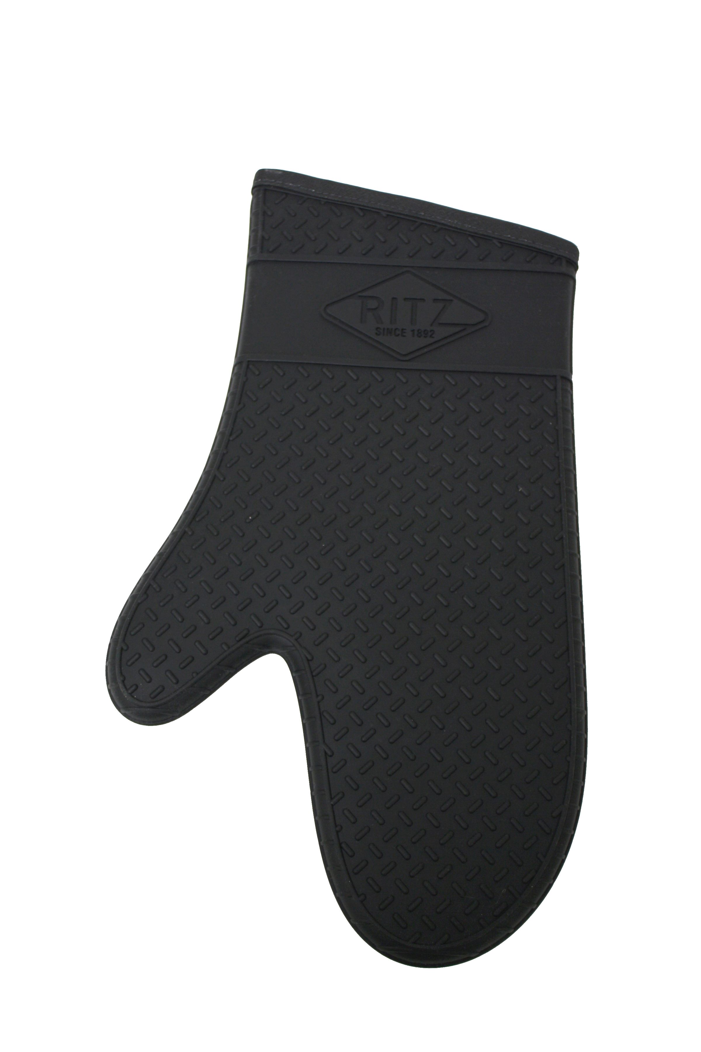Chef Revival 685 Degree 100 Percent Silicone Original Black Oven Mitt, 15 Inch