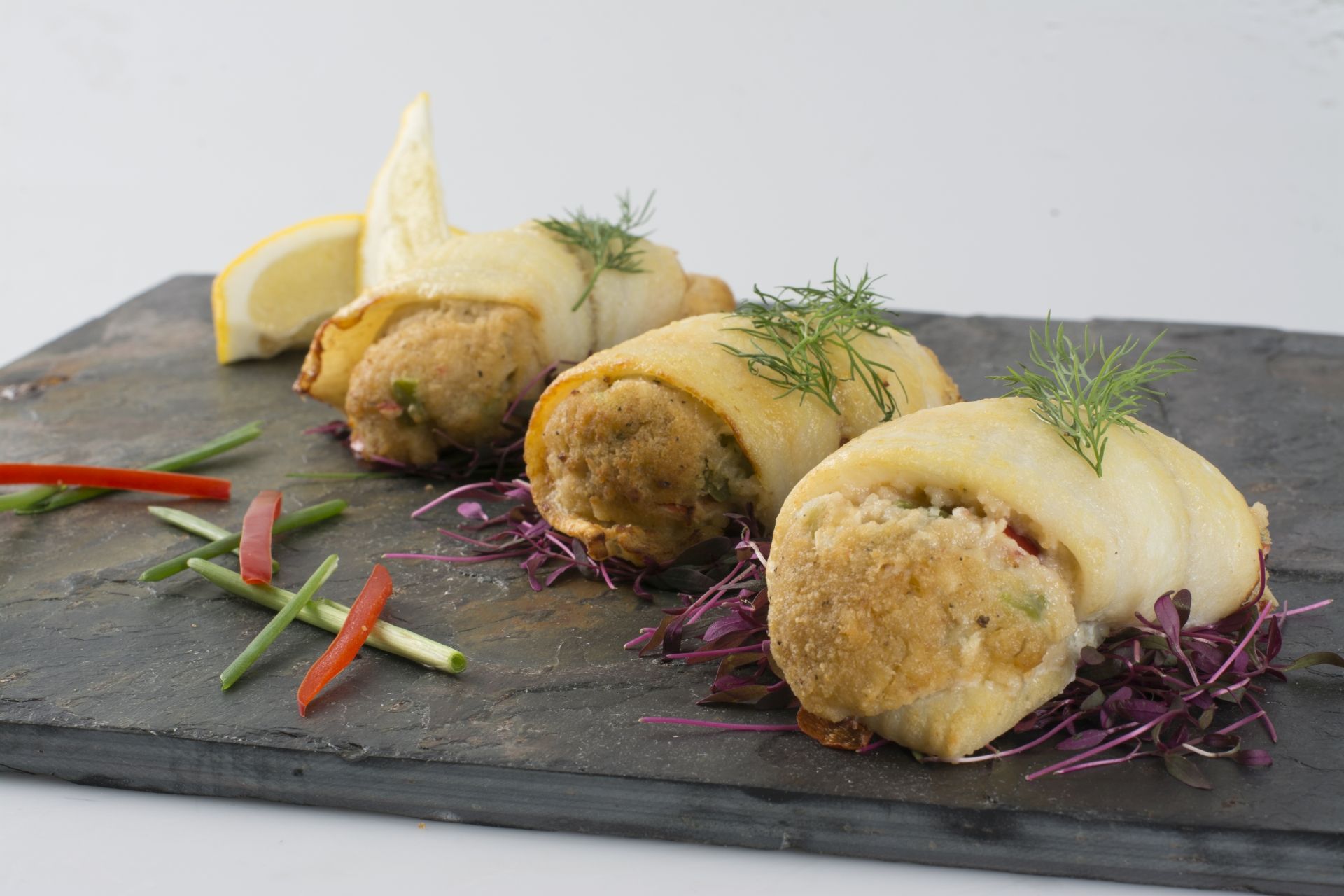 Miss Sally's Raw Unbreaded Flounder Roll With Stuffing Crabmeat, 10 Pound