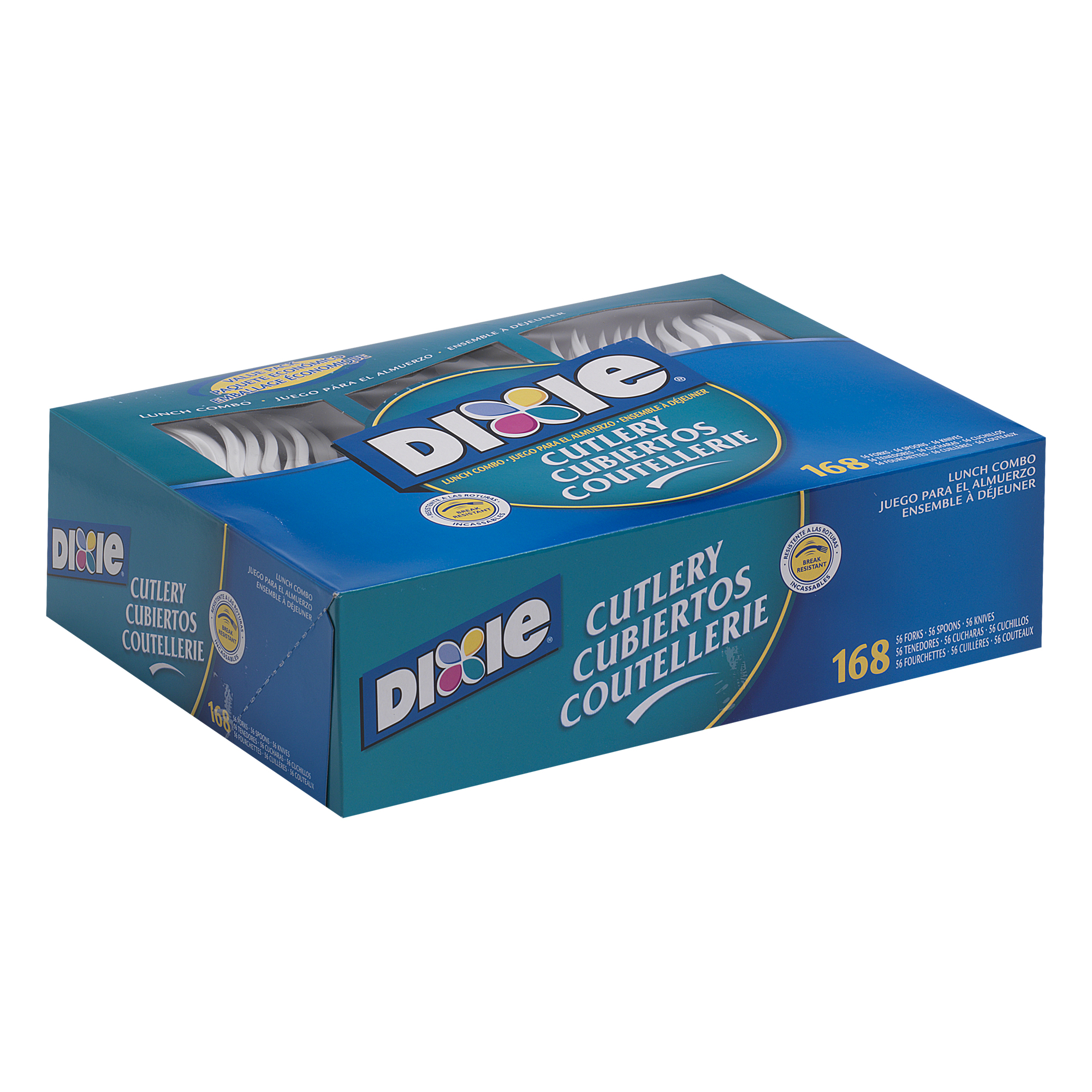 Dixie Combo Pack, Tray/White Plastic Utensils, 56 Forks, 56 Knives, 56 ...