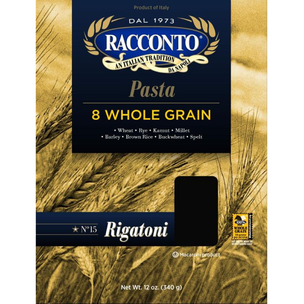 Racconto 8 Whole Grain Rigatoni, 12 Ounce -- 12 Per Case