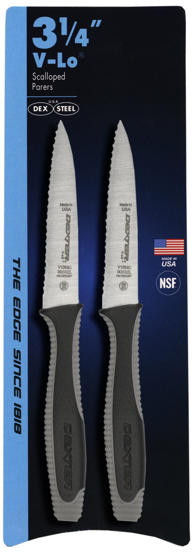Dexter Russell V-lo Scalloped Paring Knife, 3.5 Inch