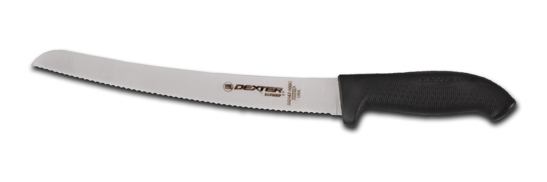 Dexter Russell Sofgrip Scalloped Bread Knife With Black Handle, 10 Inch -- 6 Per Case