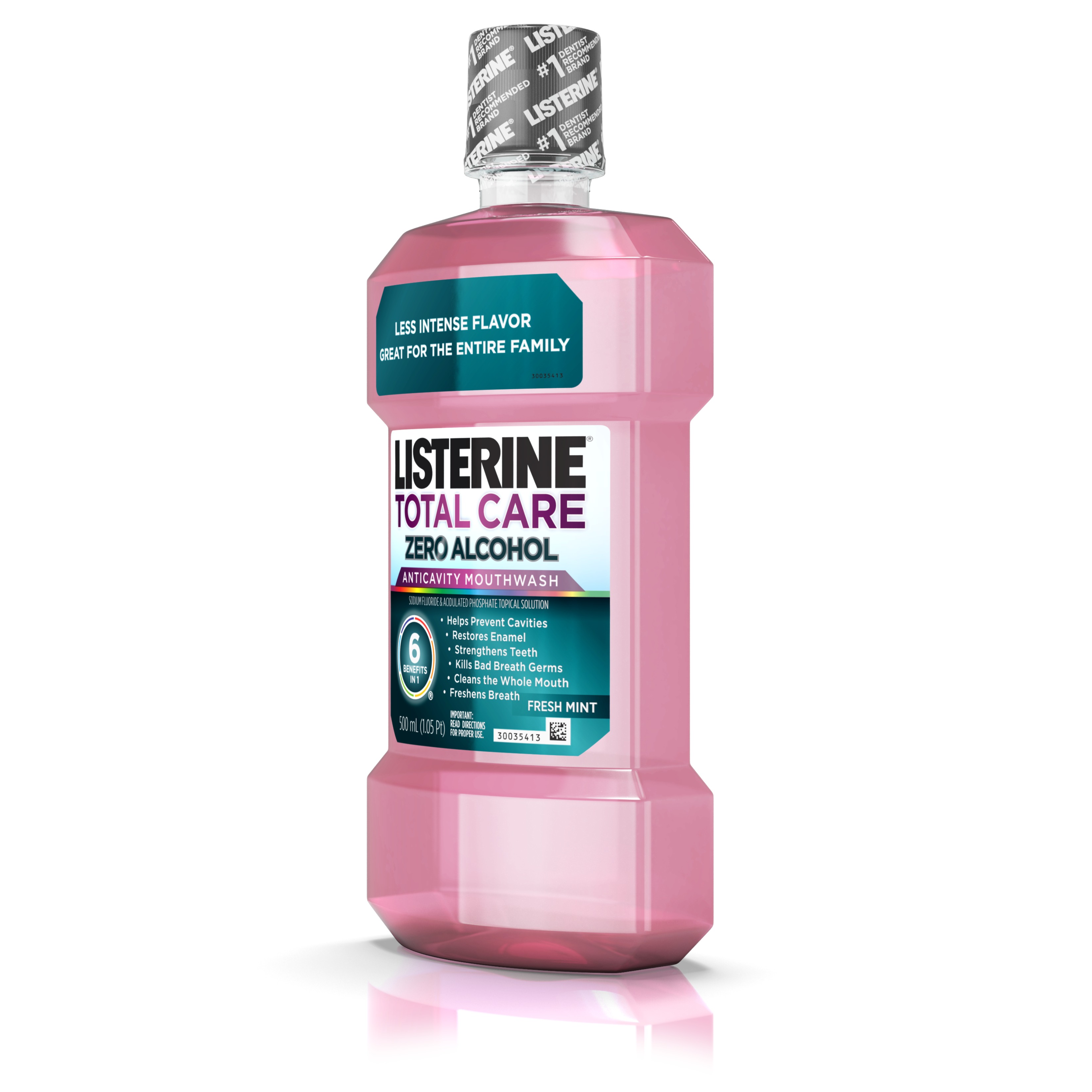 Listerine Total Care Zero Fresh Mint Anticavity Mouthwash, 500 Ml -- 6 Per Case