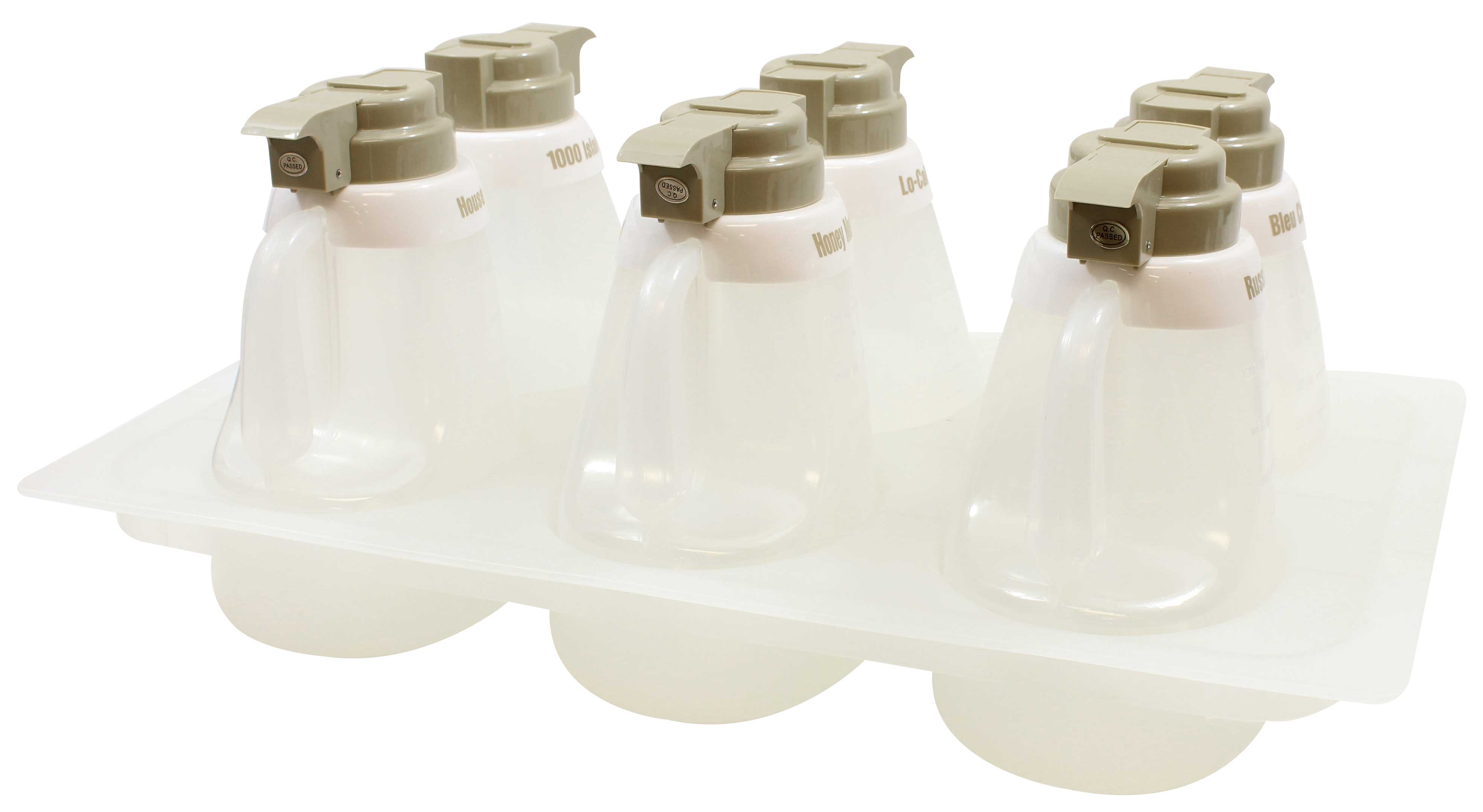 Tablecraft Beige Top Poly Salad Dressing Dispenser Set, 20.625 X 12.625 X 8.25 Inch