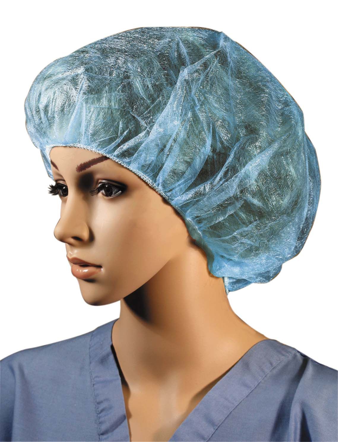 Cellucap Flat Pack Style Hand Sewn Blue Bouffant Cap, 18 Inch -- 1000 Per Case