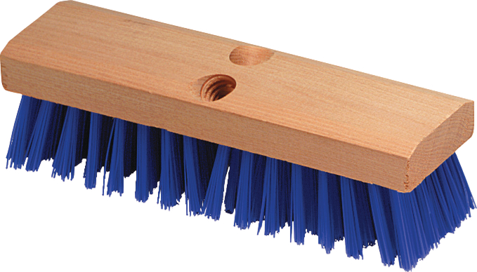 Flo-pac Stiff Polypropylene Blue Bristle Wood Block Deck Scrub Brush, 10 Inch -- 12 Per Case