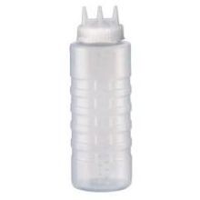 Traex Tri Tip Clear Wide Mouth Squeeze Bottle, 32 Ounce -- 12 Per Case