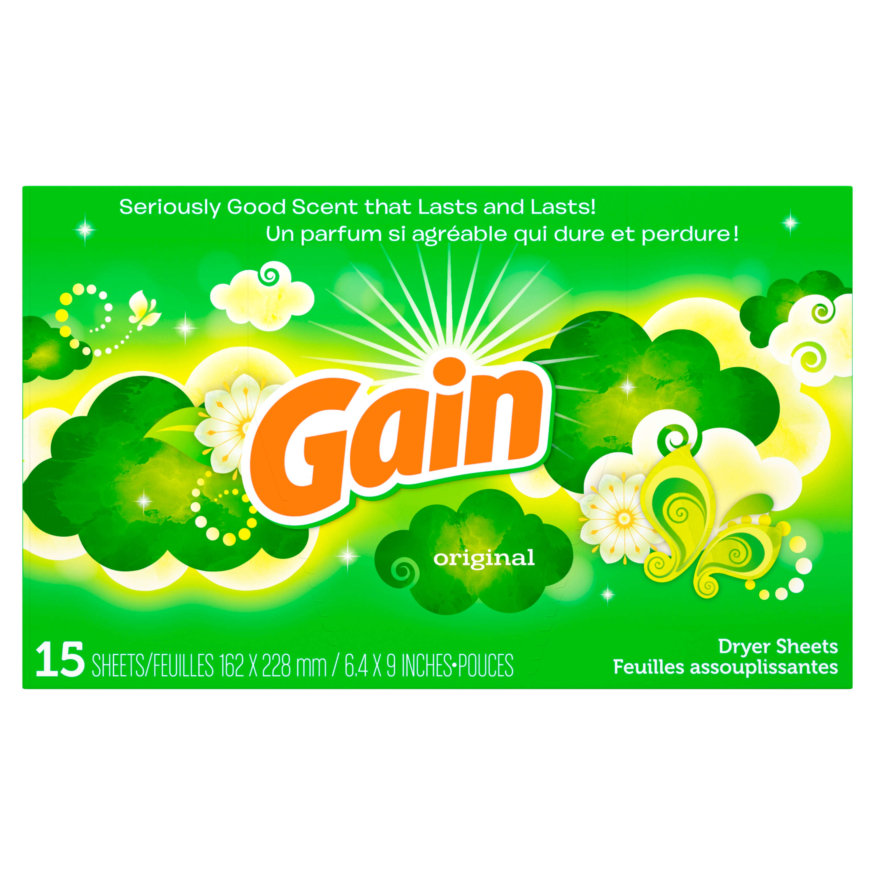 Gain Original Dryer Sheet, 15 Count -- 15 Per Case