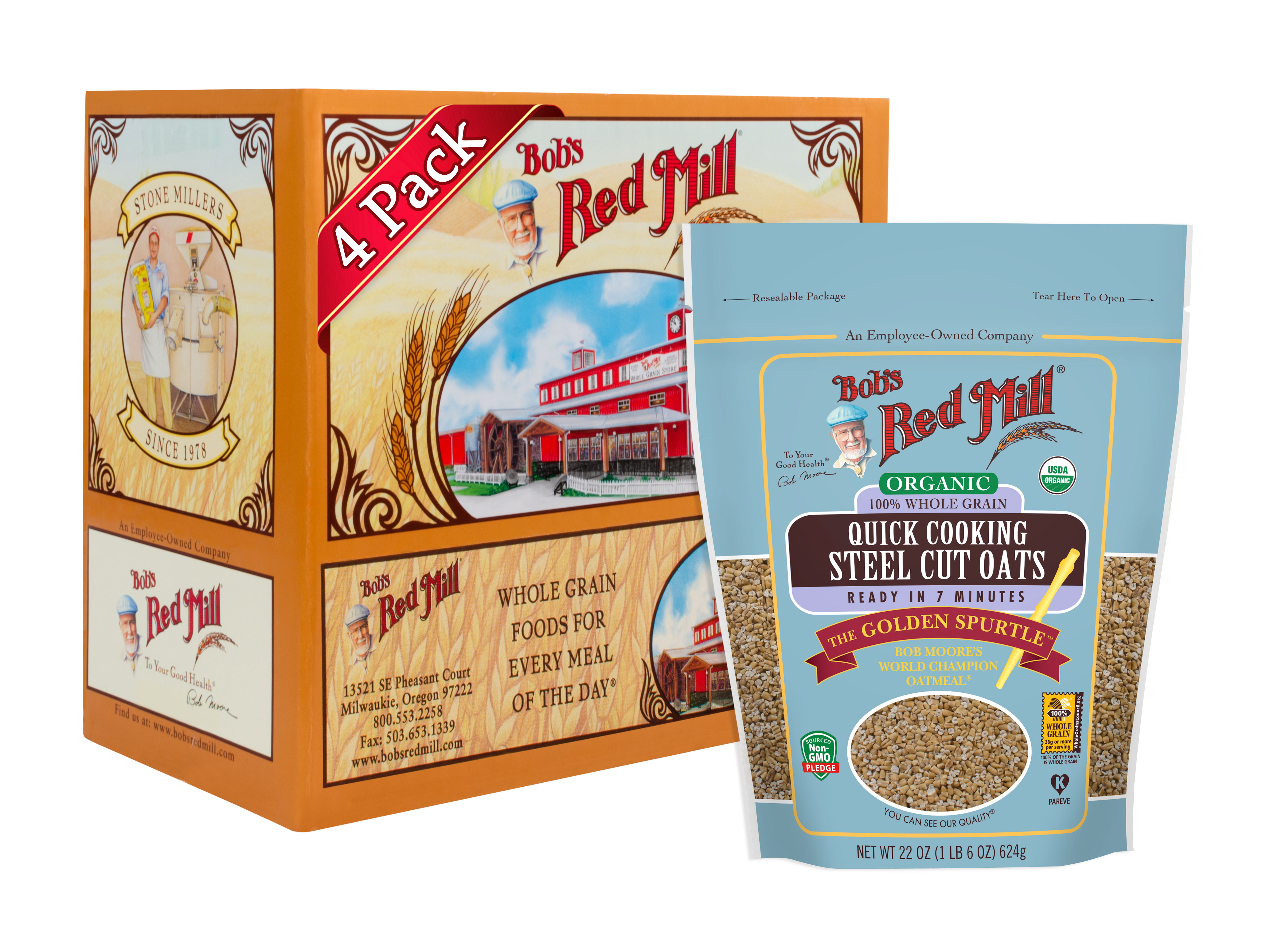 Bob's Red Mill Organic Quick Cooking Steel Cut Oats, 22 Ounce -- 4 Per Case