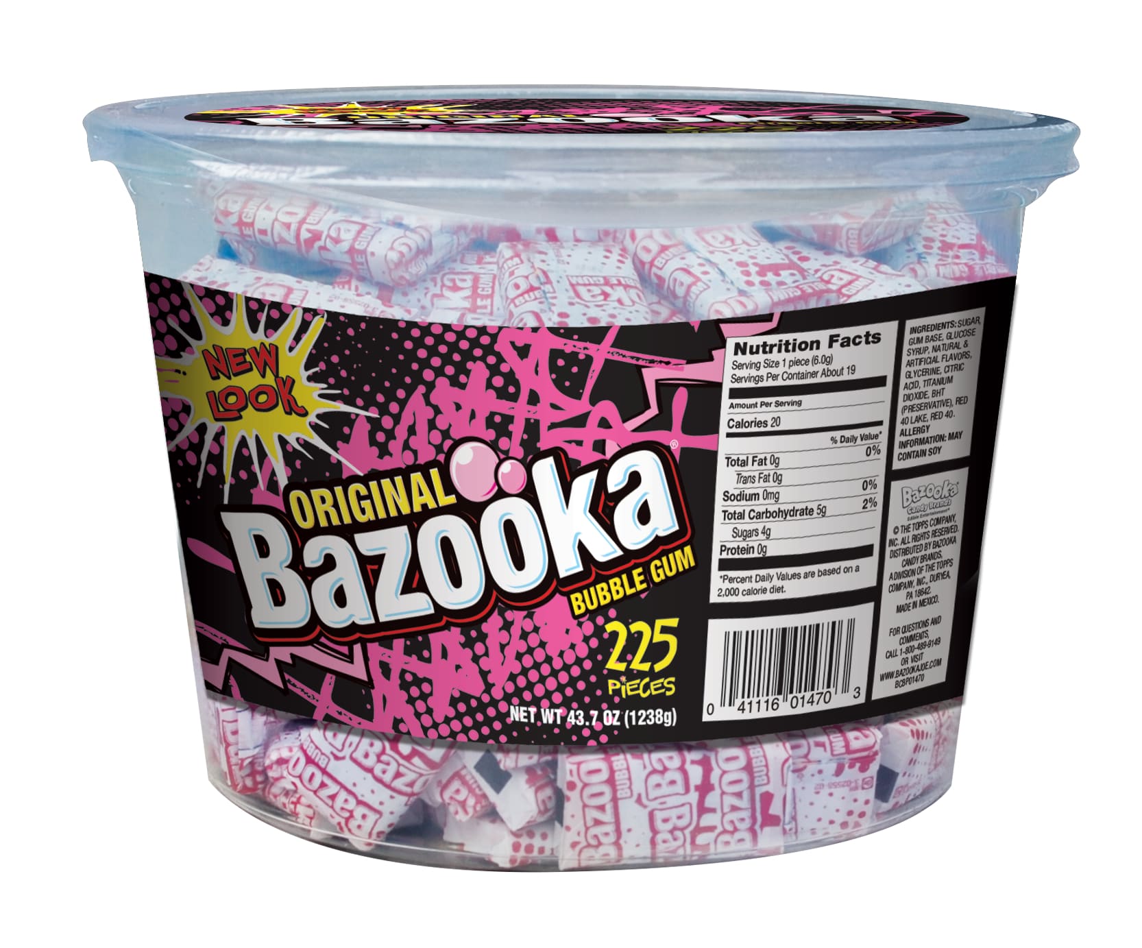 Bazooka Original Bubble Gum, 225 Count -- 6 Per Case