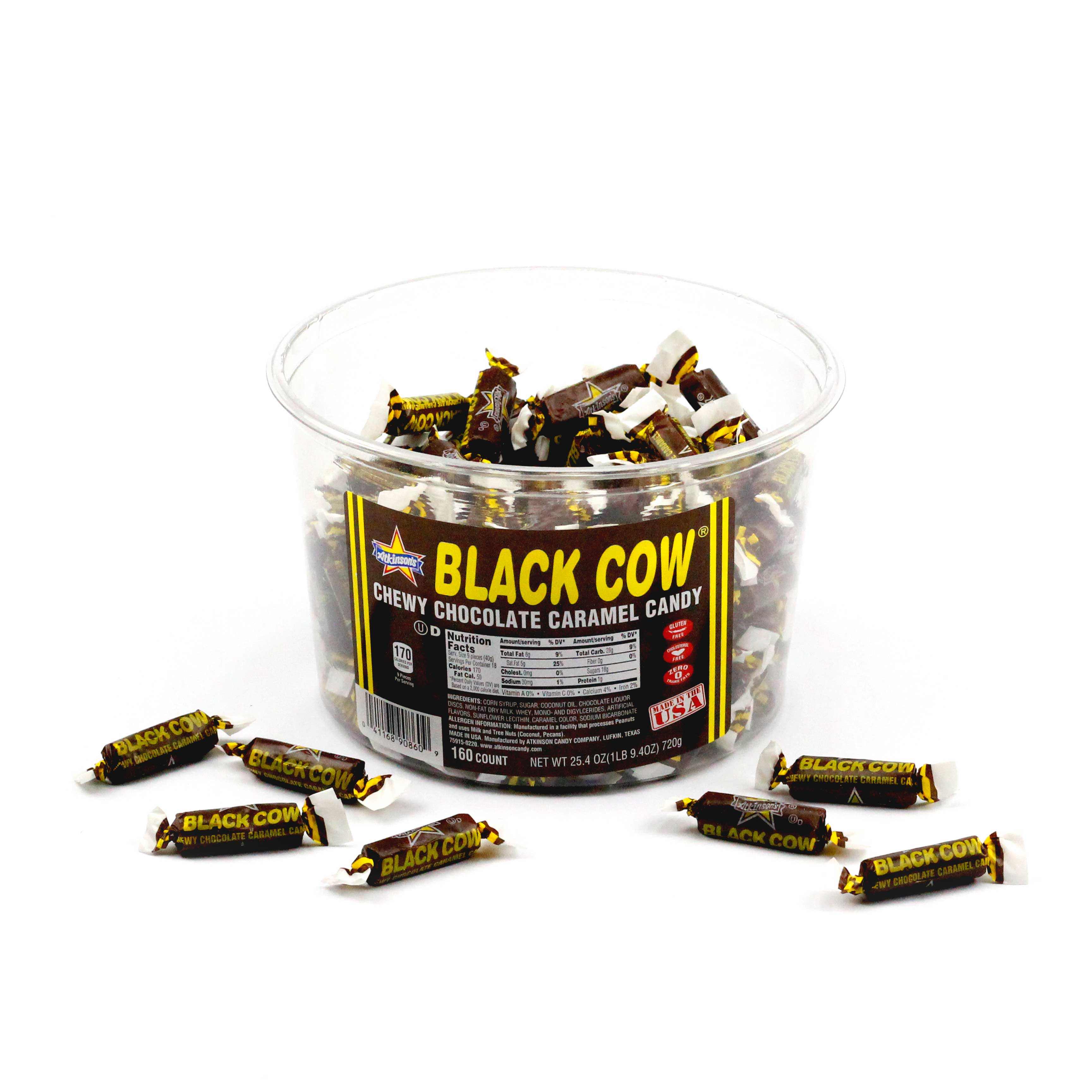 Black Cow Bite Size Chewy Chocolate Caramel Candy, 160 Count -- 12 Per Case