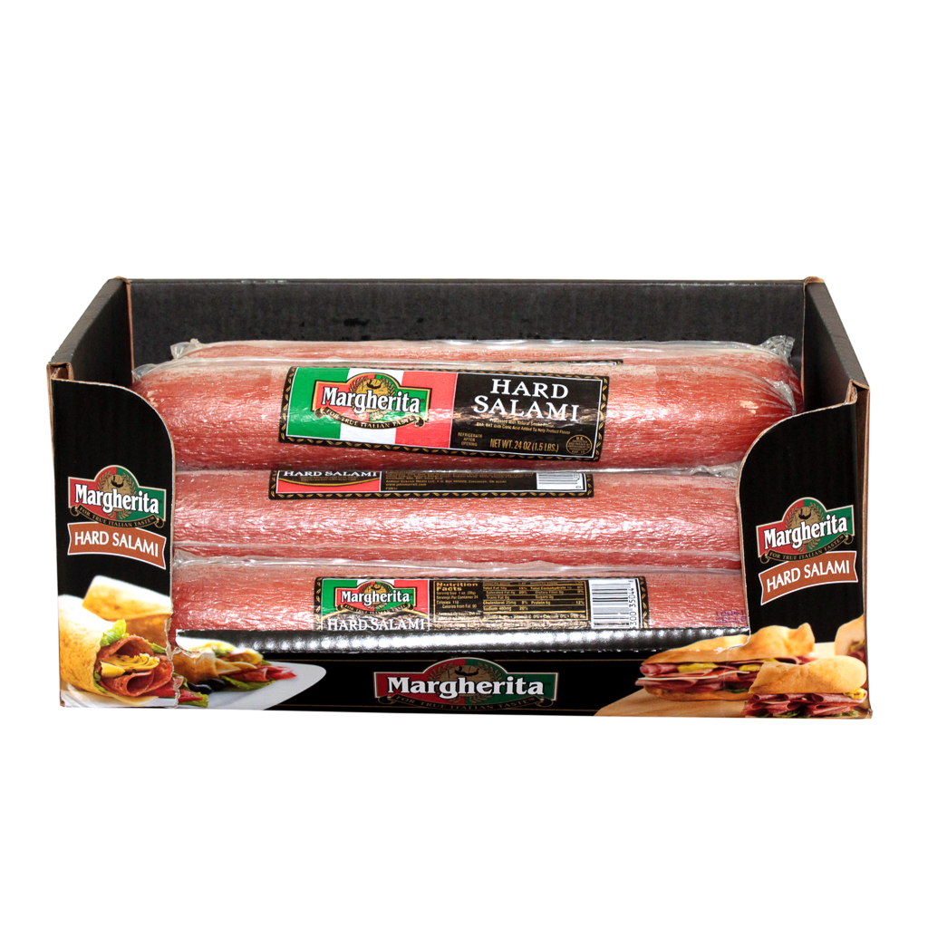 Margherita Lunch Meat Hard Salami Stick, 1.5 Pound -- 9 per case.