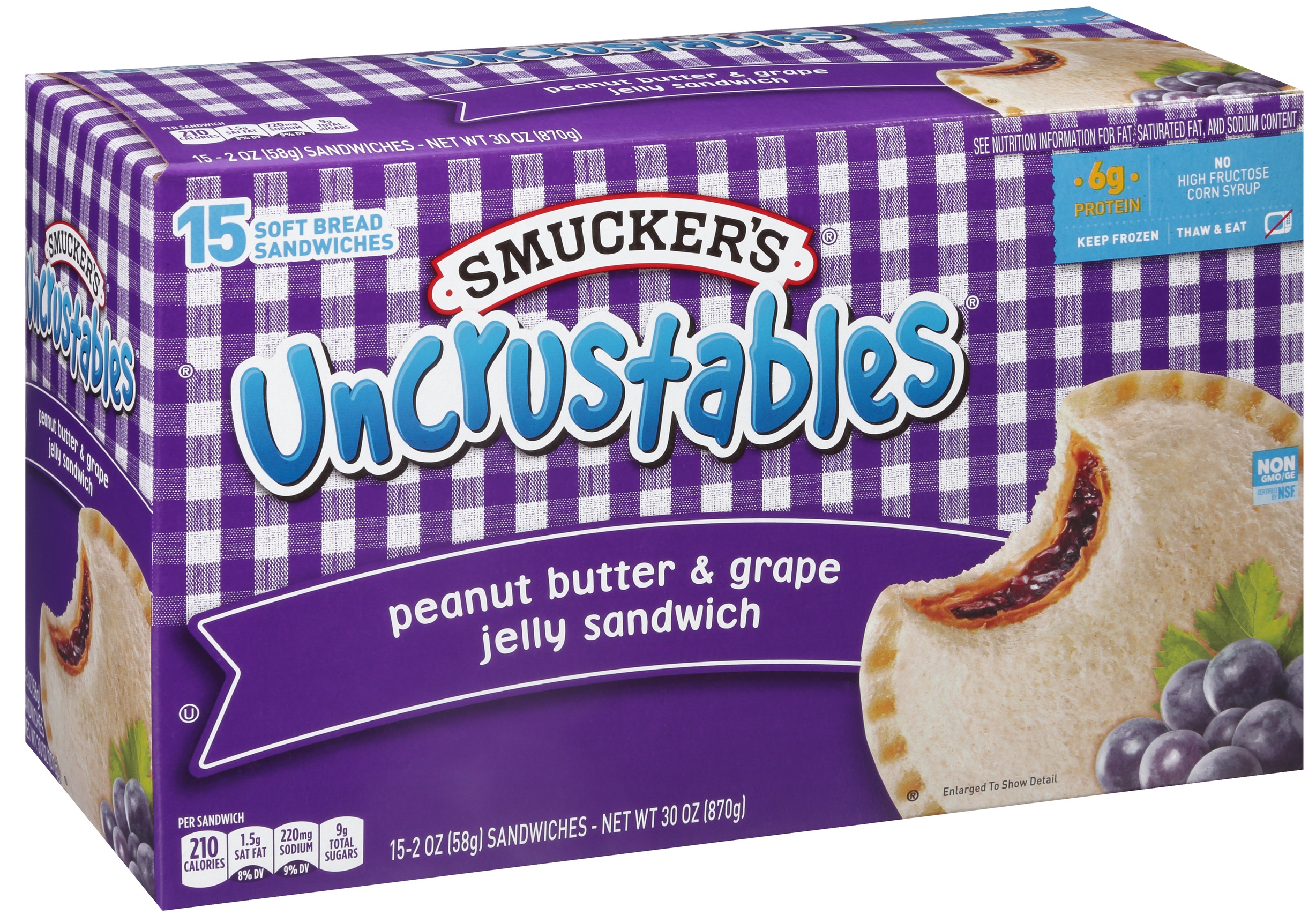 Uncrustables Peanut Butter And Grape Jelly Sandwich, 2 Ounce -- 90 Per Case