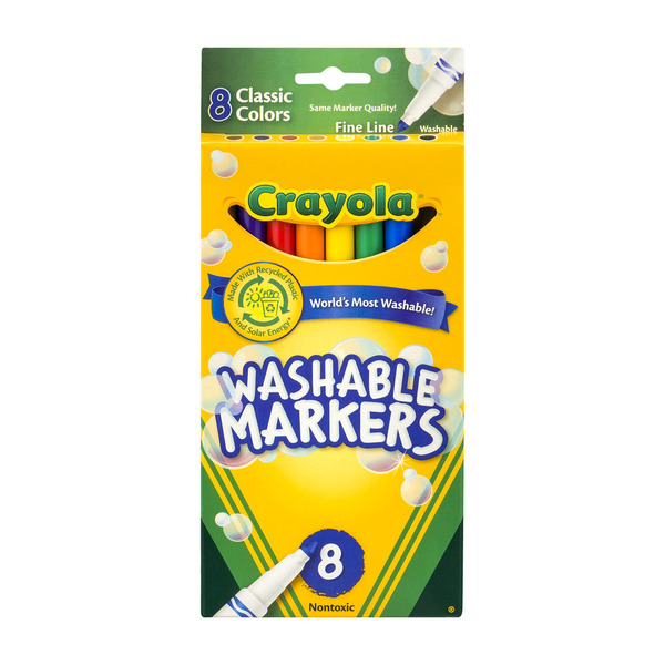 Crayola Classic Fine Line Washable Marker, 8 Count -- 24 Per Case