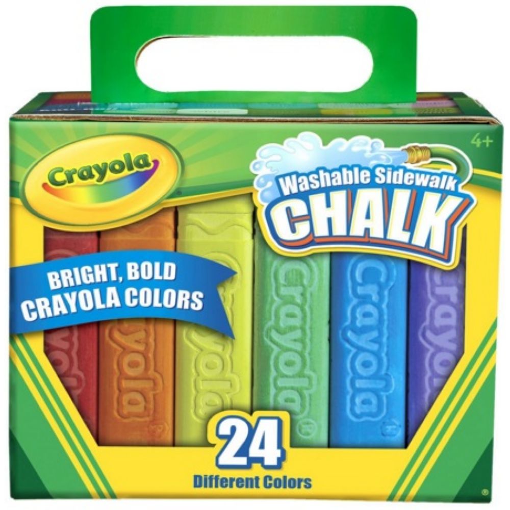 Crayola Washable Anti Roll Sidewalk Chalk, 24 Count -- 4 Per Case