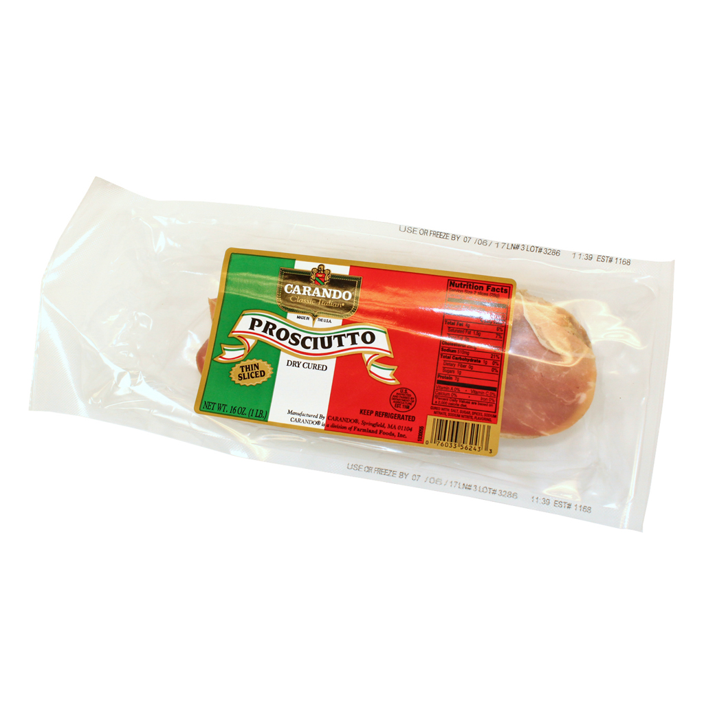 Carando Gas Flushed Sliced Prosciutto, 16 Ounce -- 12 Per Case