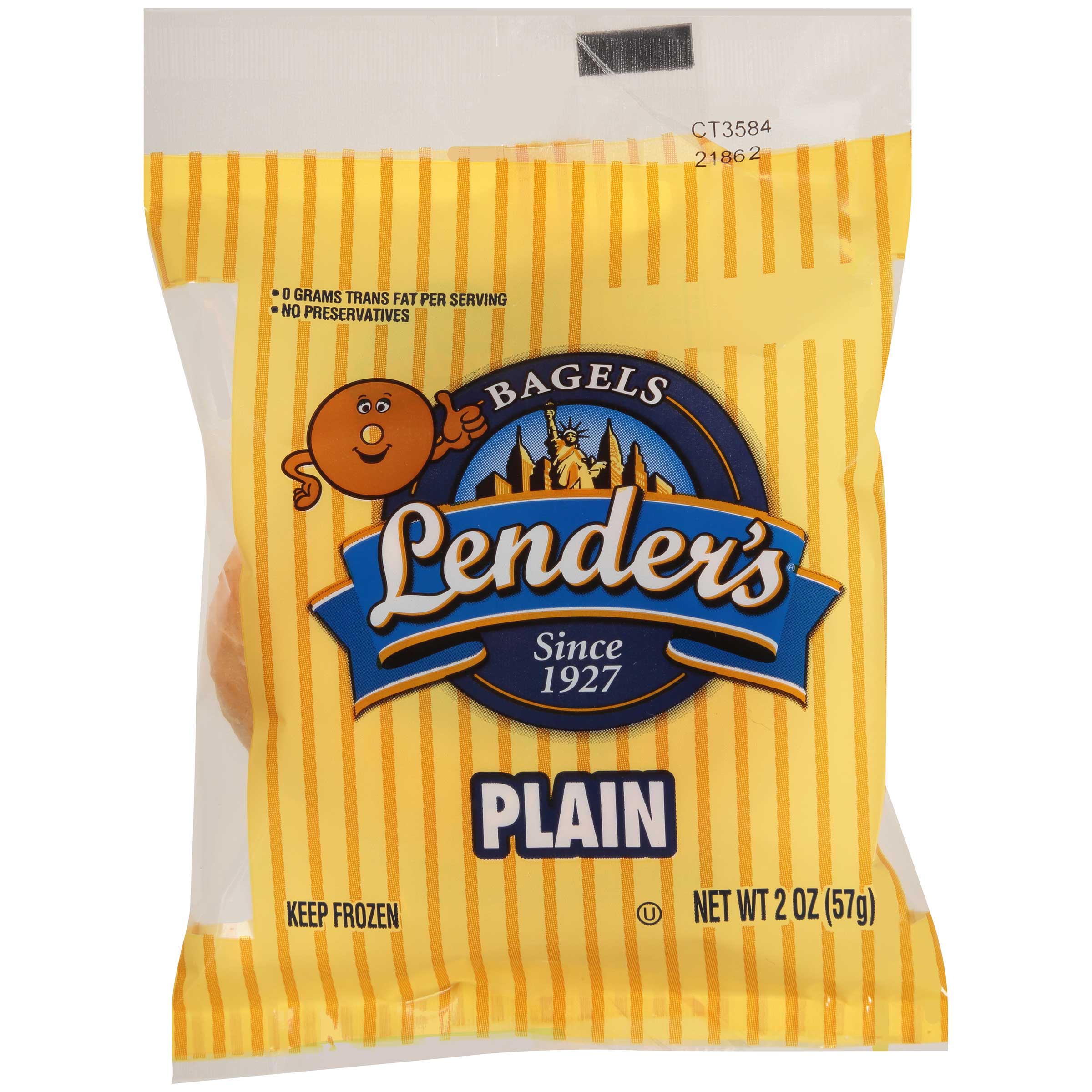 Lender's Plain Sliced Bagel, 2 Ounce -- 72 Per Case