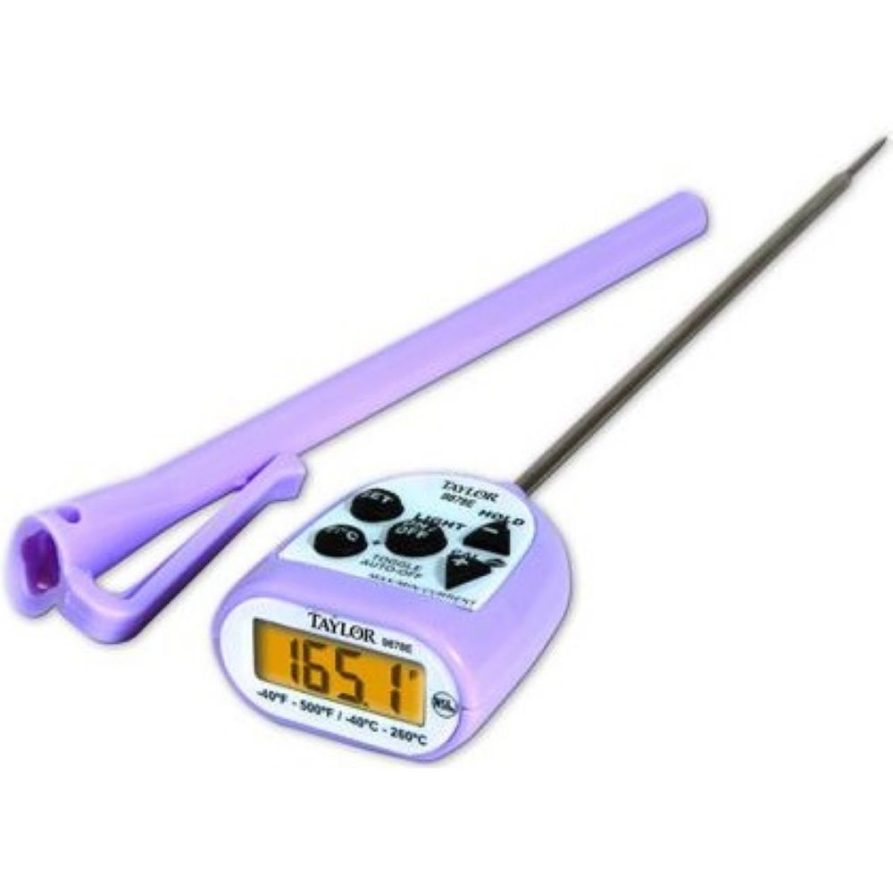 Taylor Purple Allergen Waterproof Digital Pocket Thermometer -- 3 Per Case