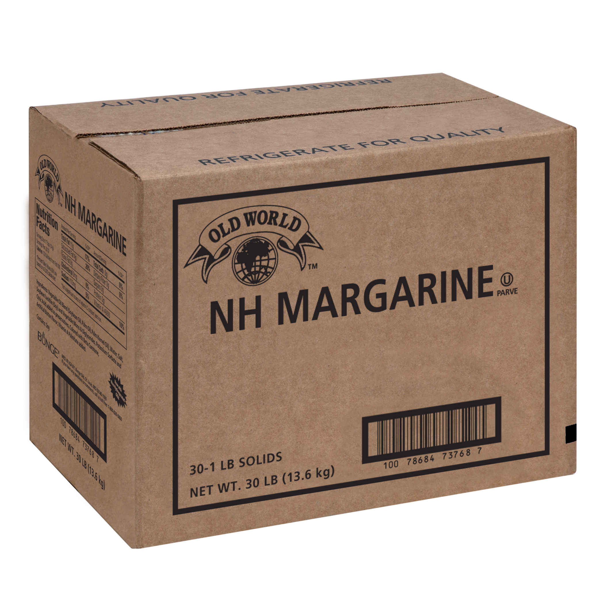 Old World Nh Solids Margarine, 1 Pound -- 30 Per Case