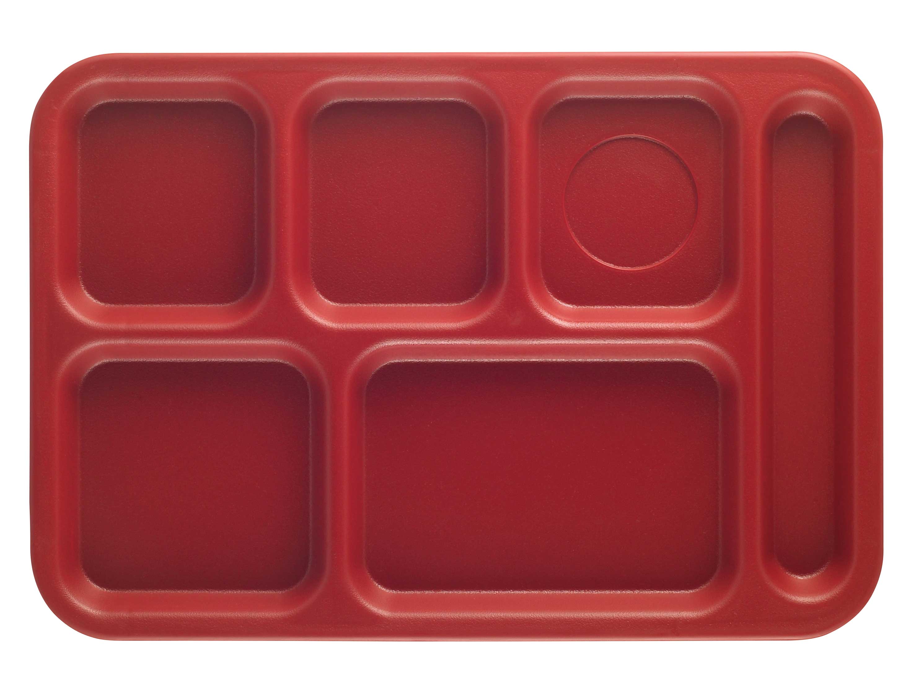 Cambro Cranberry Penny Saver 6 Compartment School Tray, 14 1/2 X 10 X 3/4 Inch -- 24 Per Case