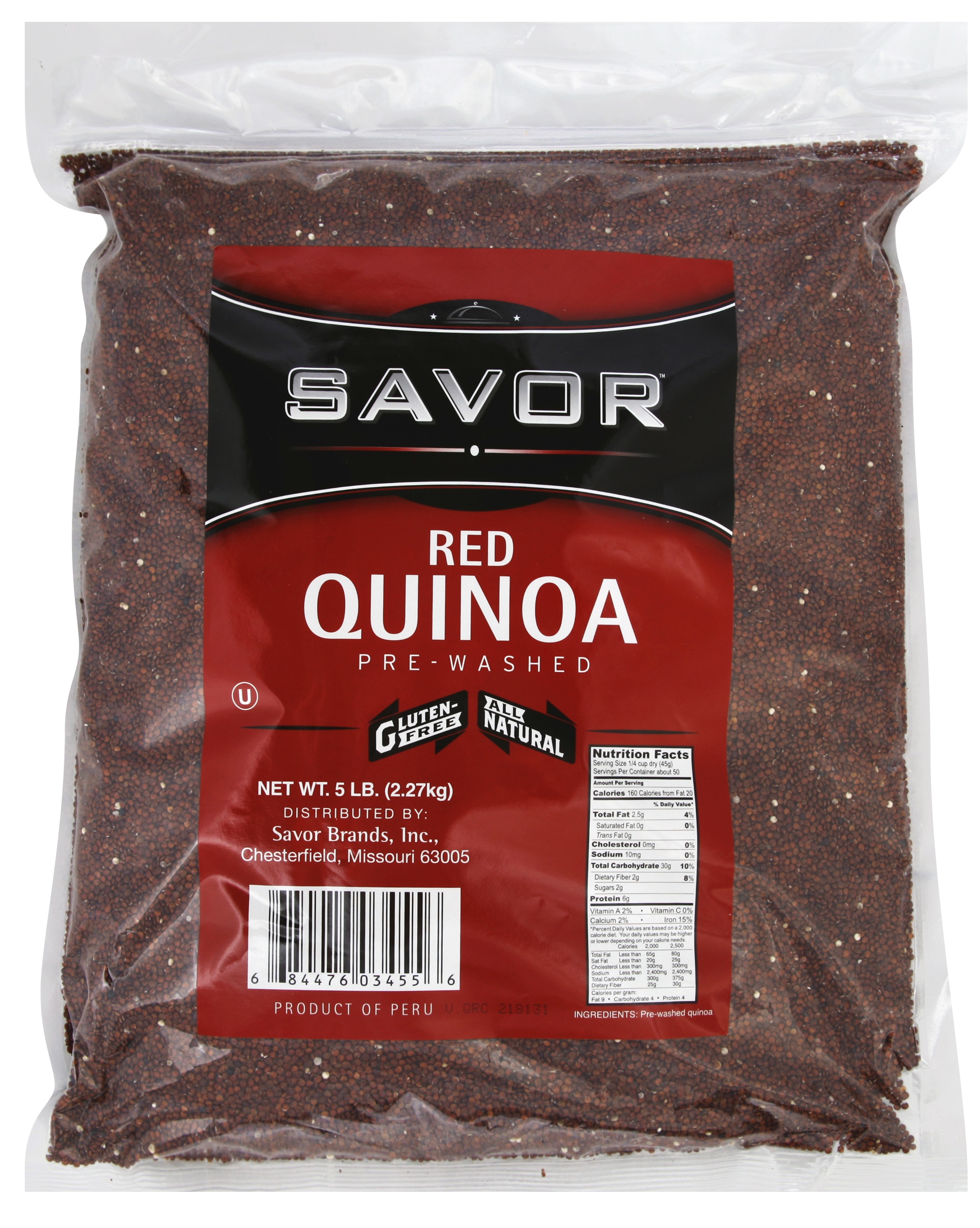 Savor Imports Red Grain Quinoa, 5 Pound -- 2 Per Case