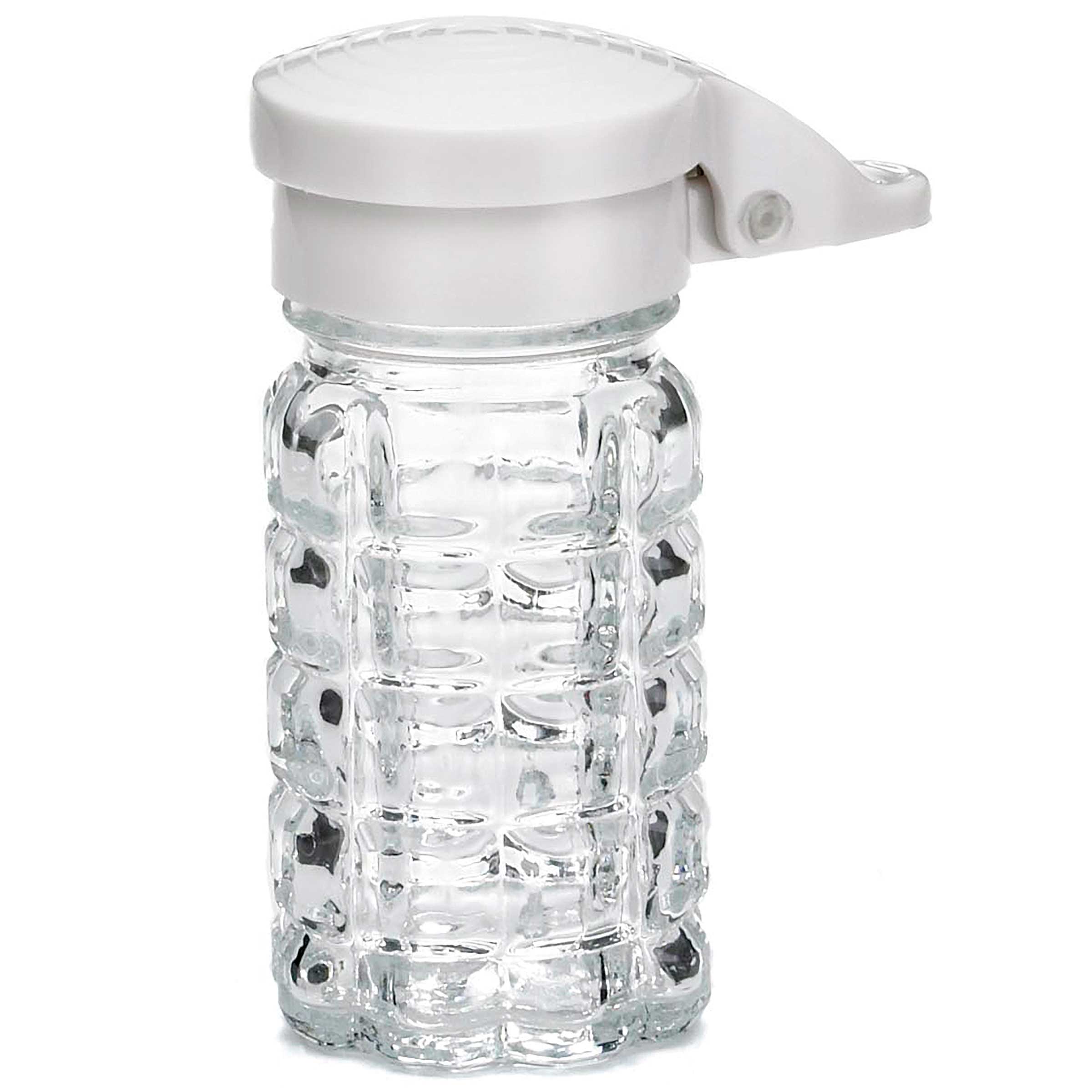 Tablecraft Nostalgia Collection White Mp Abs Top Glass Salt And Pepper Shaker, 1.5 Ounce Capacity -- 24 Per Case