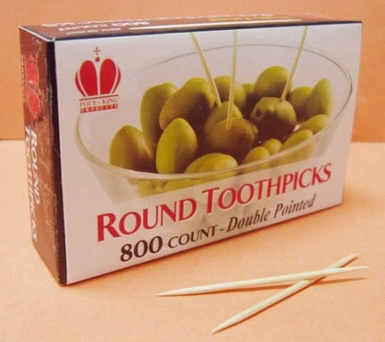 Goldmax Wooden Round Toothpick, 2.25 Inch -- 24 Per Case