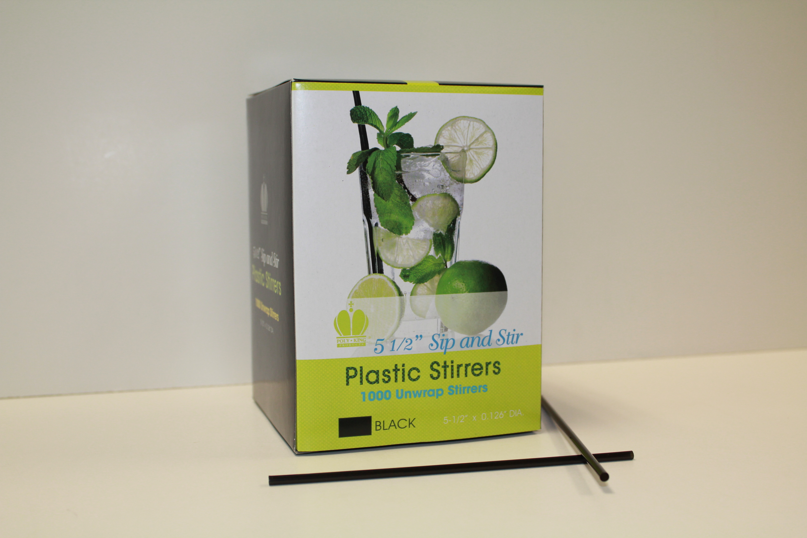 Goldmax Plastic Black Unwrapped Sip And Stirrer Straw, 5.5 Inch -- 10000 Per Case