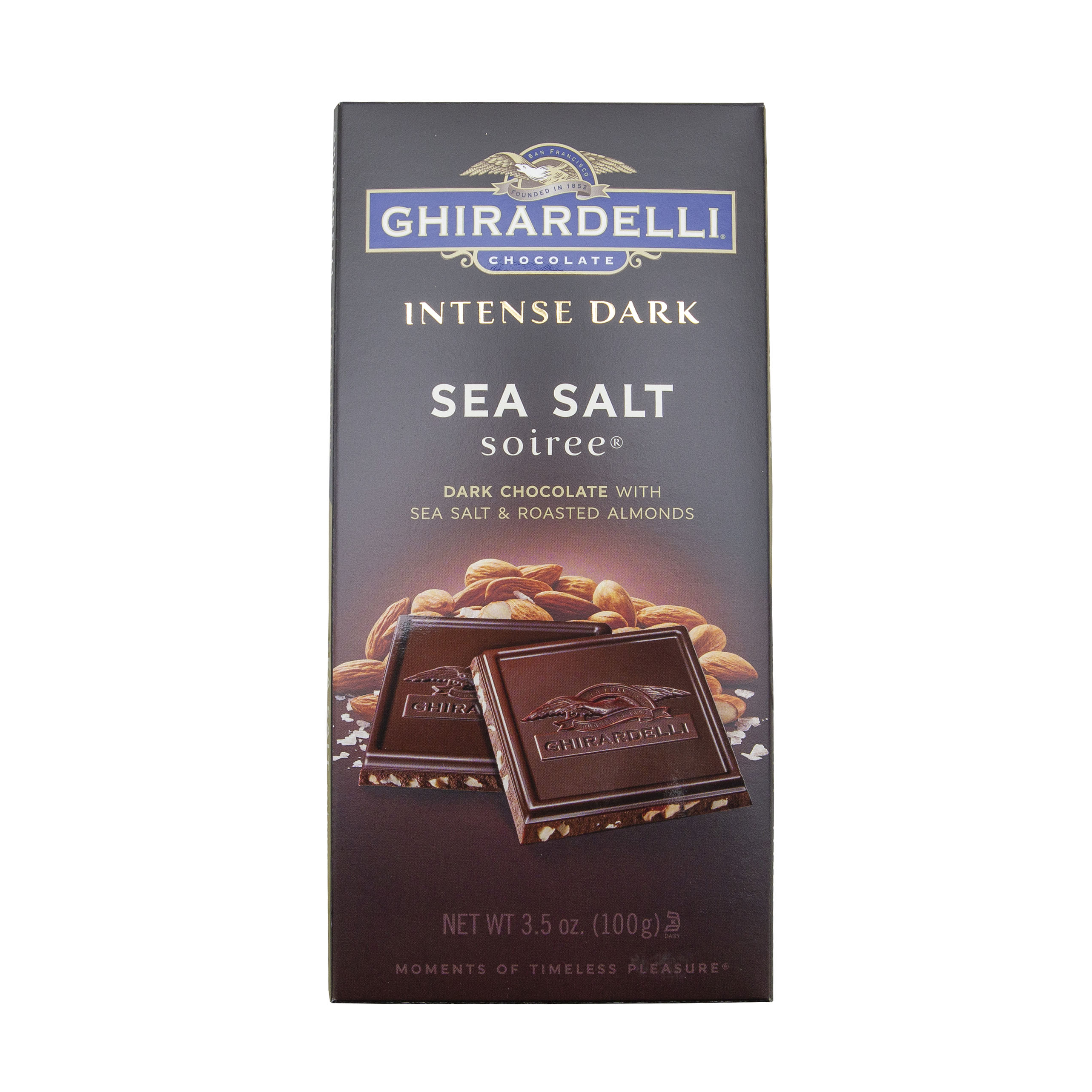 Ghirardelli Intense Dark Sea Salt Soiree Chocolate Bar, 3.5 Ounce -- 12 Per Case